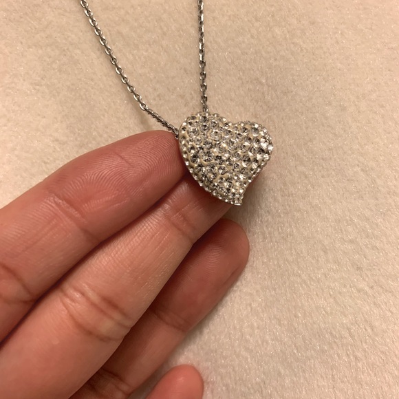 Swarovski necklace with puffy heart pendant
covered in crystals. - Picture 4 of 5